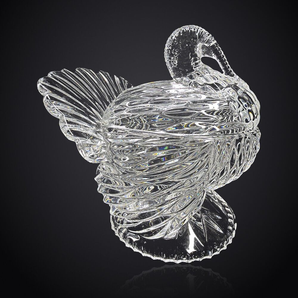 Shannon Crystal Designs of Ireland Turkey Covered Candy Dish Thanksgiving